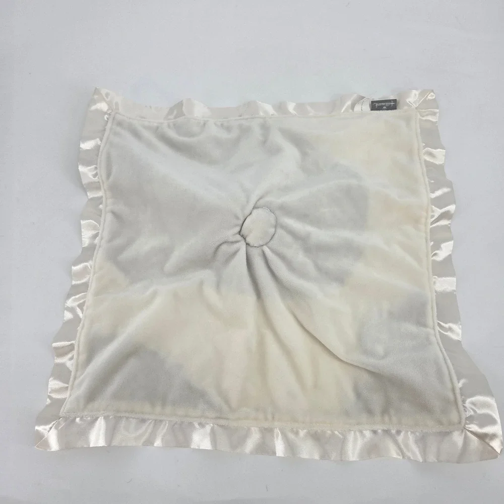 Hallmark Baby Cow Security Blanket Lovey Black White Spotted Faux Fur Satin Trim